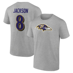Lamar Jackson  Icon Player Name & Number T-Shirt - Baltimore Ravens