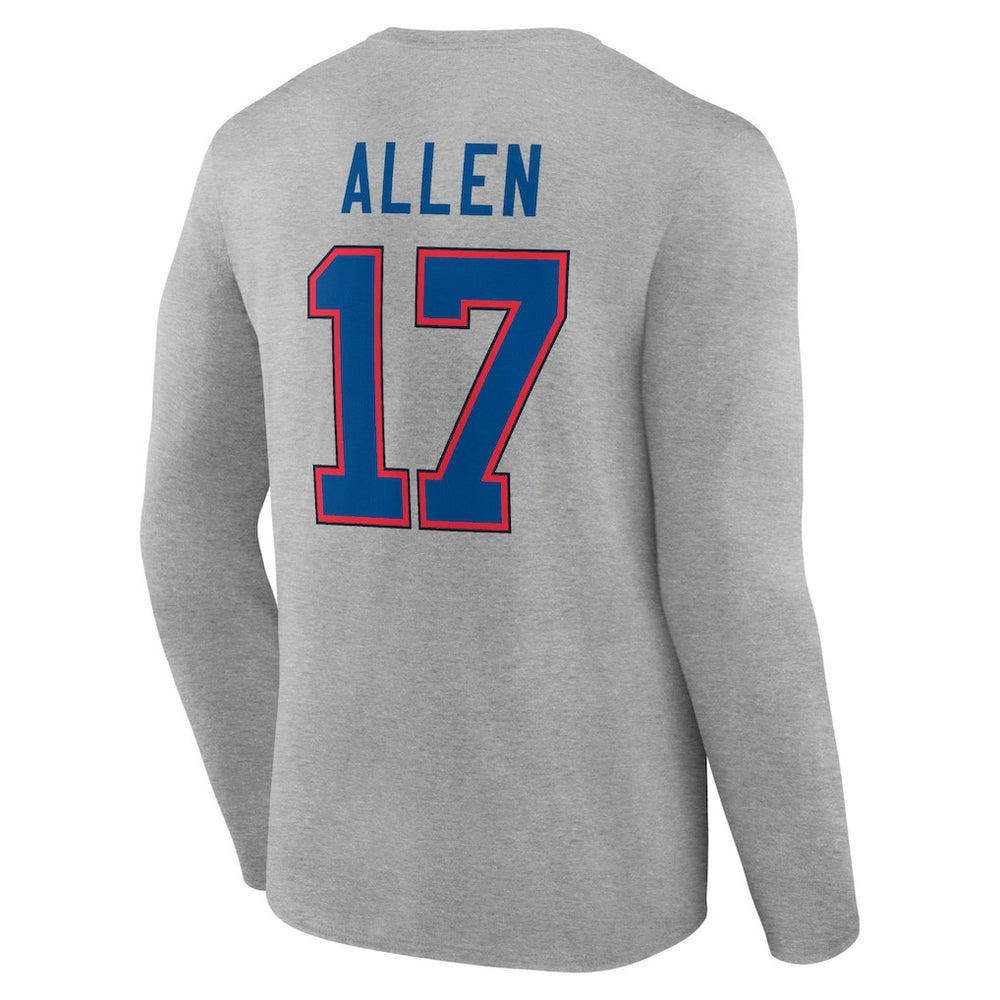Josh Allen  Icon Player Name & Number Long Sleeve T-Shirt - Buffalo Bills