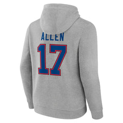 Josh Allen  Icon Player Name & Number Pullover Hoodie - Buffalo Bills