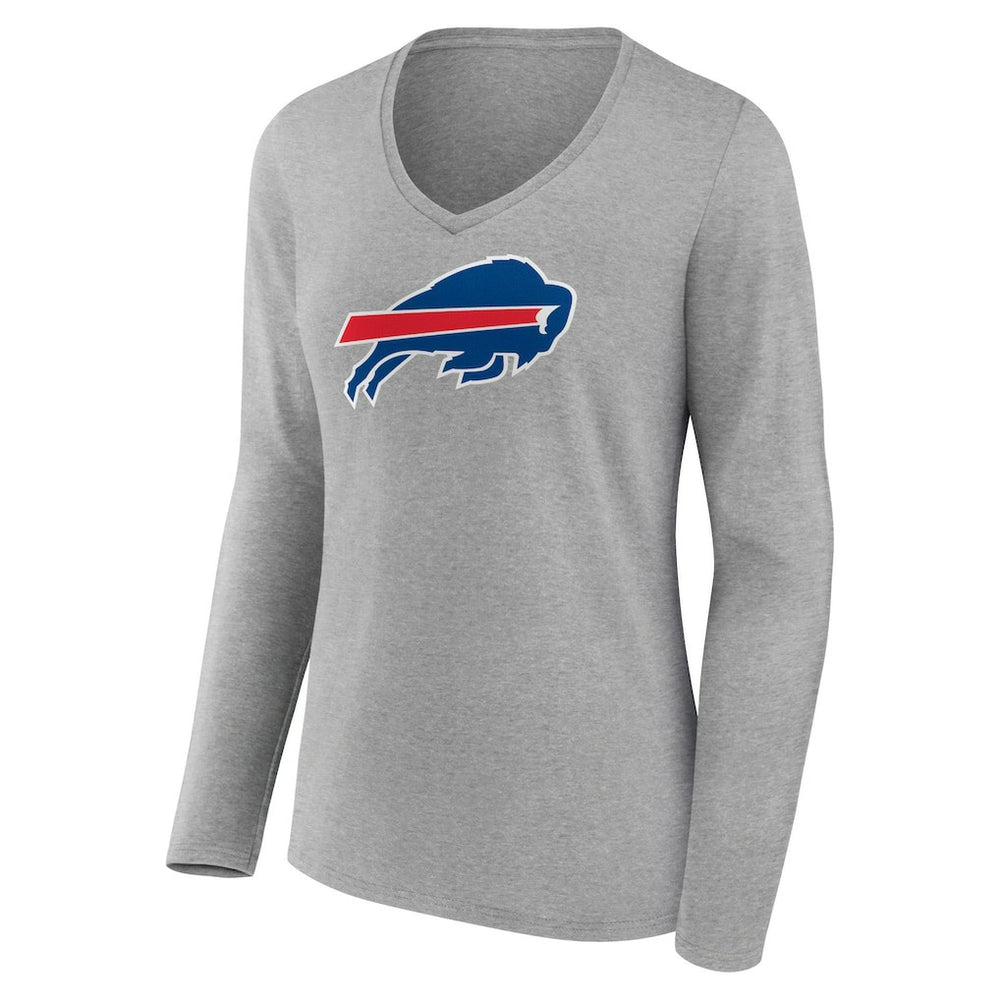 Josh Allen  Women's Icon Player Name & Number Long Sleeve V-Neck T-Shirt - Buffalo Bills