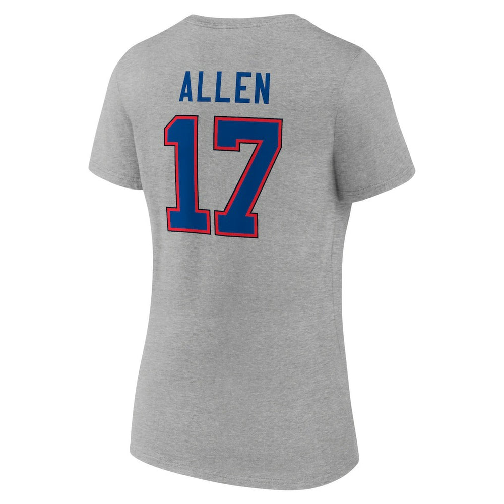 Josh Allen  Women's Icon Player Name & Number V-Neck T-Shirt - Buffalo Bills