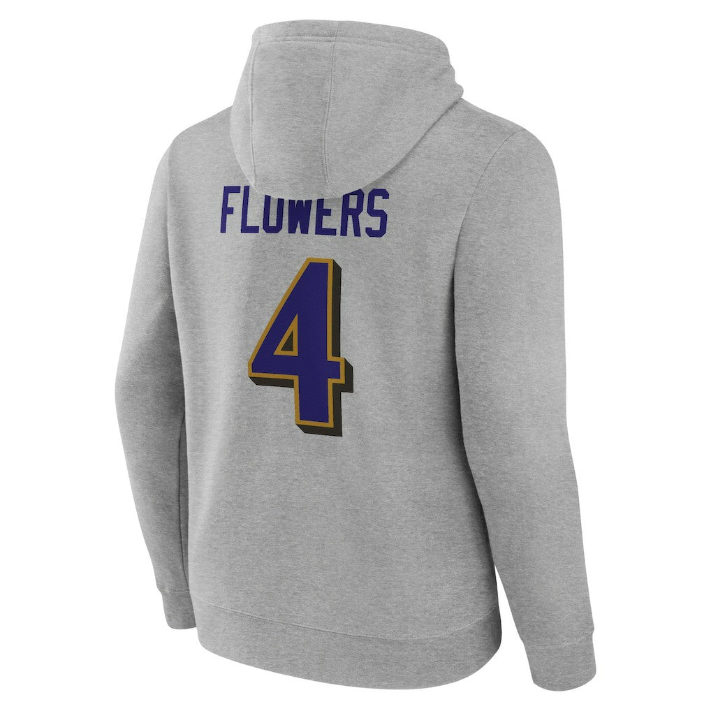 Zay Flowers  Icon Player Name & Number Pullover Hoodie - Baltimore Ravens
