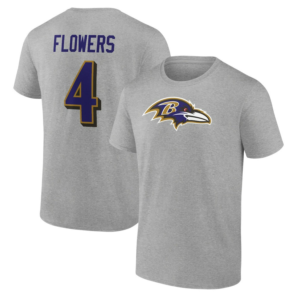 Zay Flowers  Icon Player Name & Number T-Shirt - Baltimore Ravens