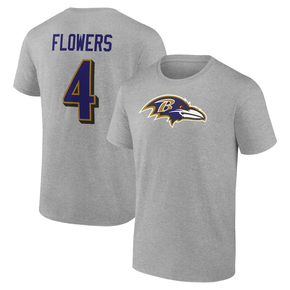 Zay Flowers  Icon Player Name & Number T-Shirt - Baltimore Ravens