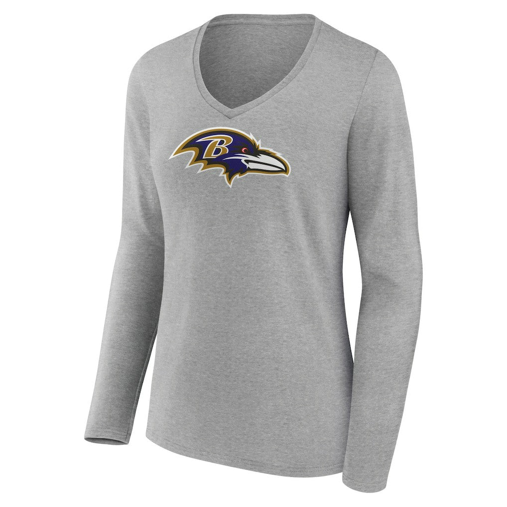 Zay Flowers  Women's Icon Player Name & Number Long Sleeve V-Neck T-Shirt - Baltimore Ravens