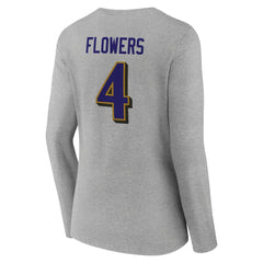 Zay Flowers  Women's Icon Player Name & Number Long Sleeve V-Neck T-Shirt - Baltimore Ravens