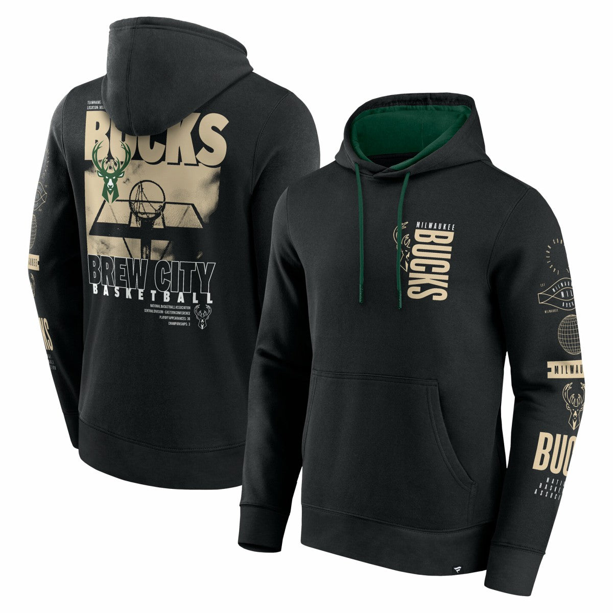 NBA Milwaukee Bucks Game Time Crossover Pullover Hoodie