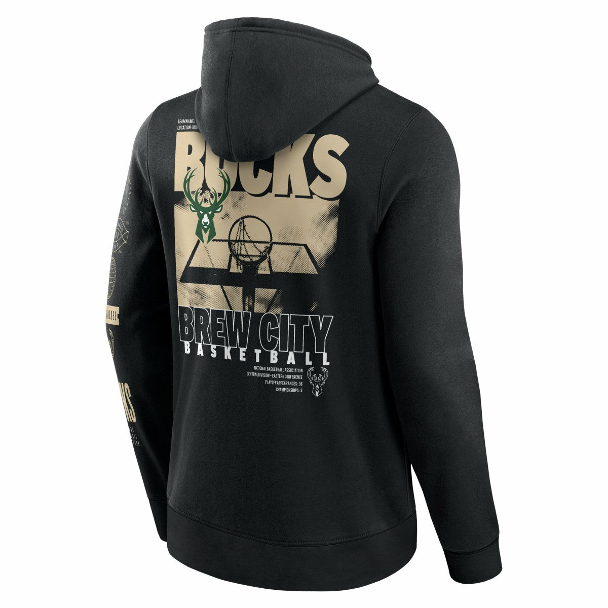 NBA Milwaukee Bucks Game Time Crossover Pullover Hoodie