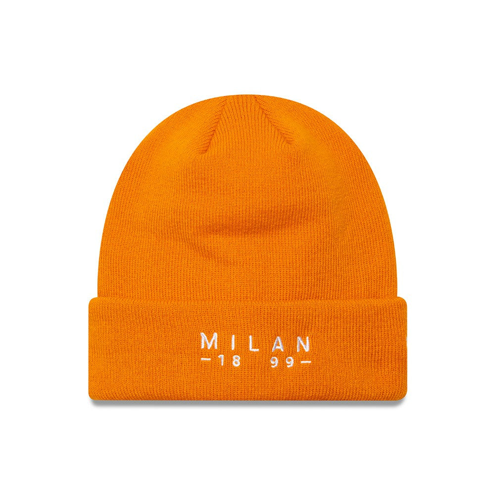 AC Milan New Era Wordmark Cuffed Knit Hat - New Era Orange