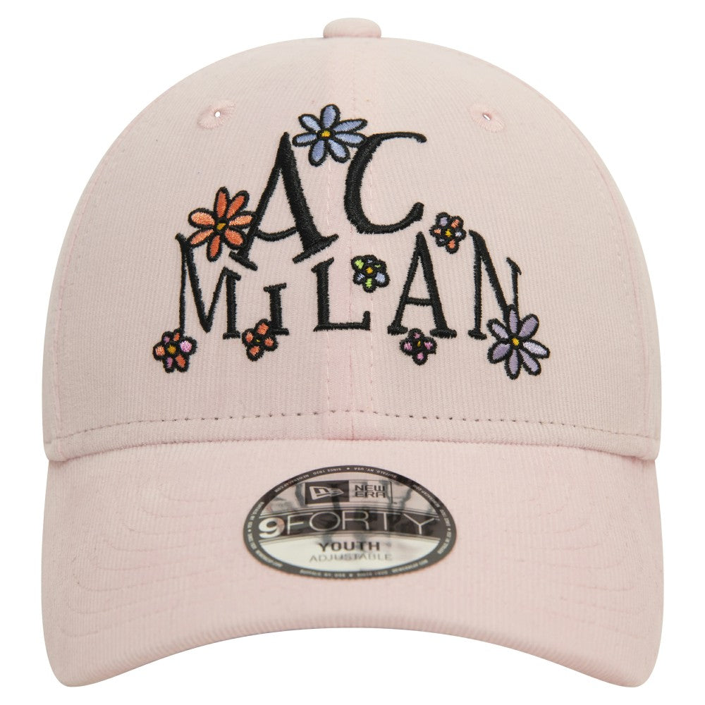 AC Milan New Era Youth Needle Corduroy 9FORTY Adjustable Hat - New Era Light Pink
