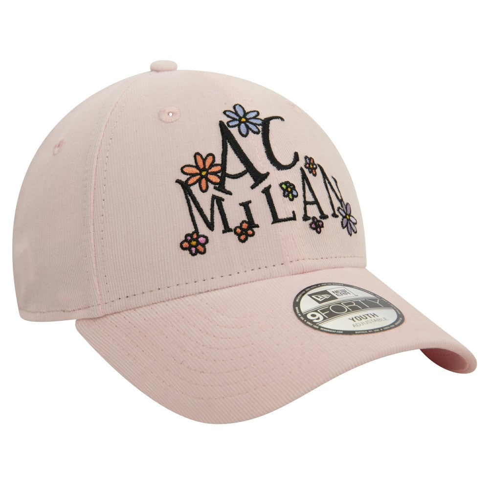 AC Milan New Era Youth Needle Corduroy 9FORTY Adjustable Hat - New Era Light Pink