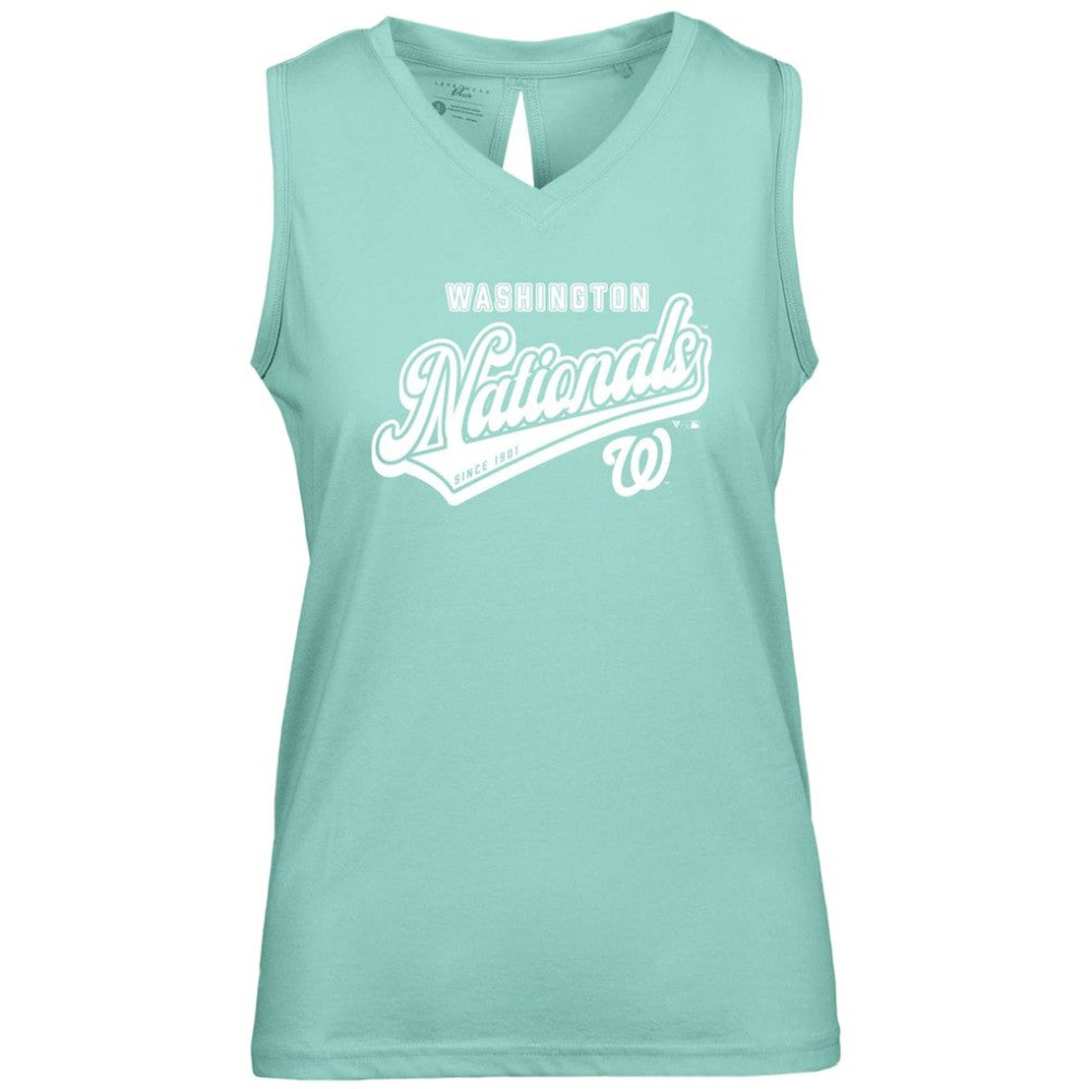 MLB Washington Nationals Levelwear Women's  Paisley Sweep V-Neck Tank Top