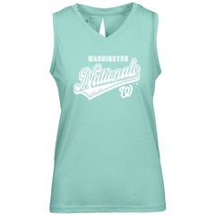 MLB Washington Nationals Levelwear Women's  Paisley Sweep V-Neck Tank Top