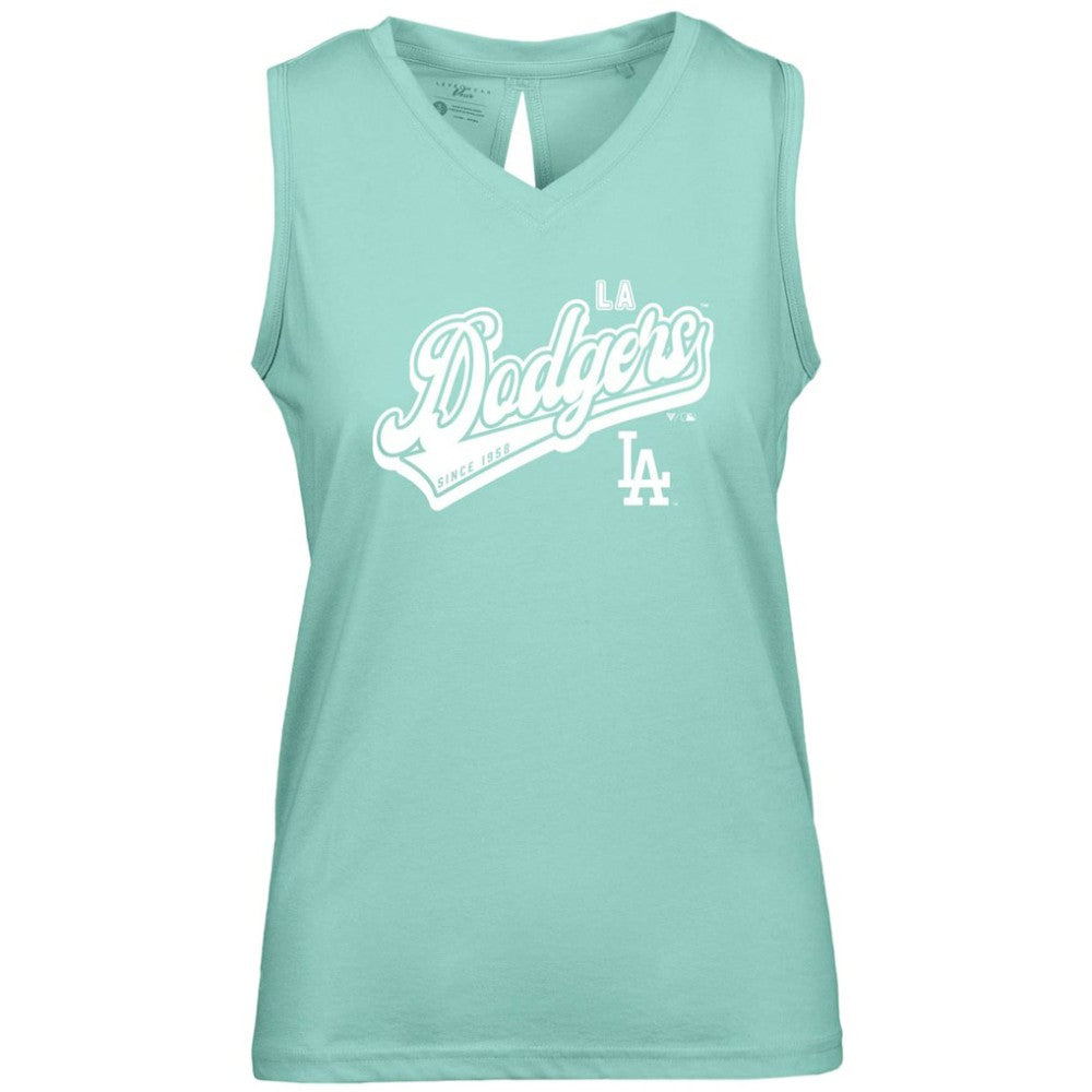 MLB Los Angeles Dodgers Levelwear Women's  Paisley Sweep V-Neck Tank Top