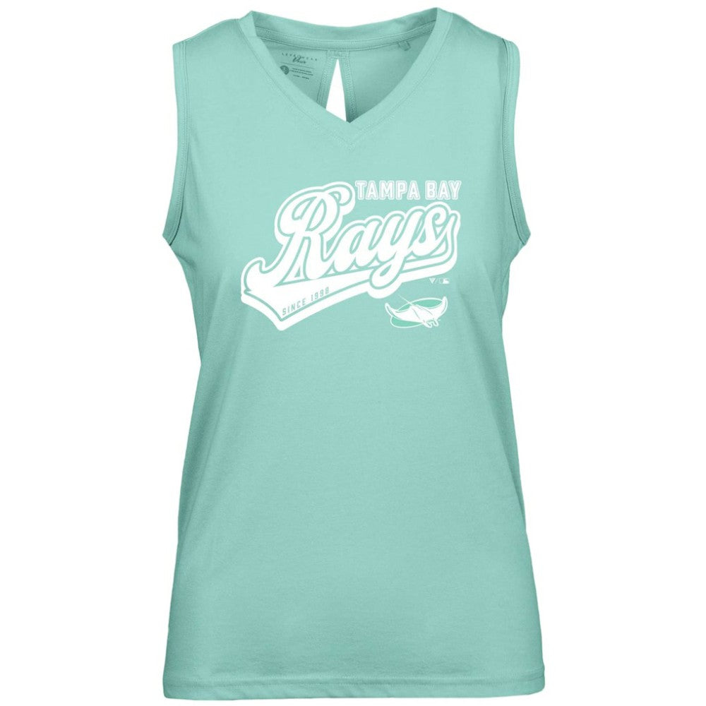 MLB Tampa Bay Rays Levelwear Women's  Paisley Sweep V-Neck Tank Top