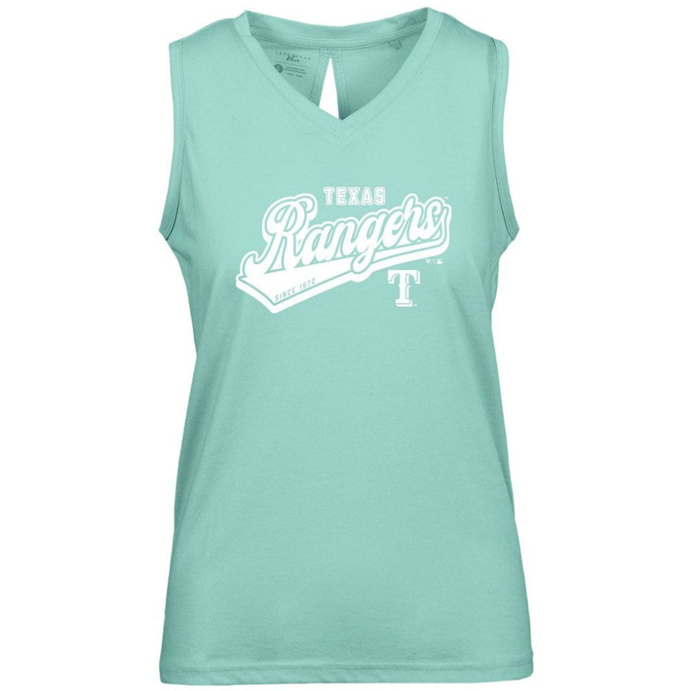 MLB Texas Rangers Levelwear Women's  Paisley Sweep V-Neck Tank Top