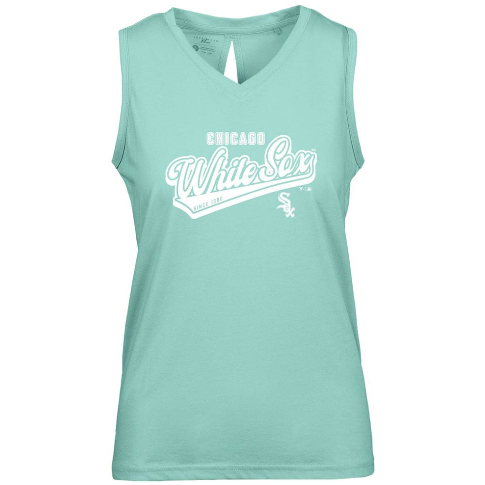 MLB Chicago White Sox Levelwear Women's  Paisley Sweep V-Neck Tank Top