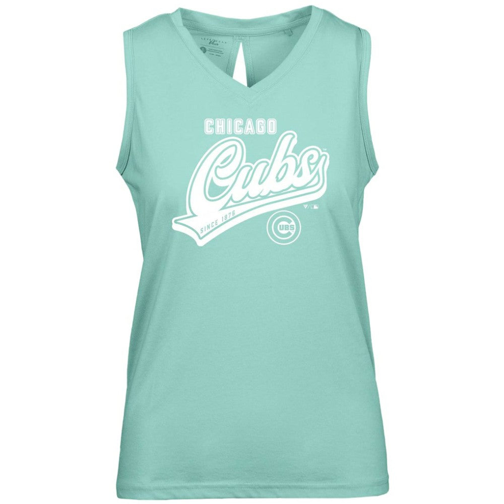 MLB Chicago Cubs Levelwear Women's  Paisley Sweep V-Neck Tank Top