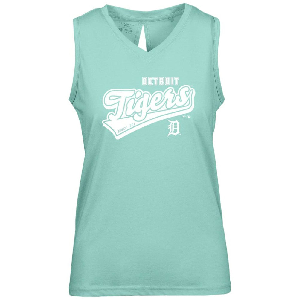 MLB Detroit Tigers Levelwear Women's  Paisley Sweep V-Neck Tank Top