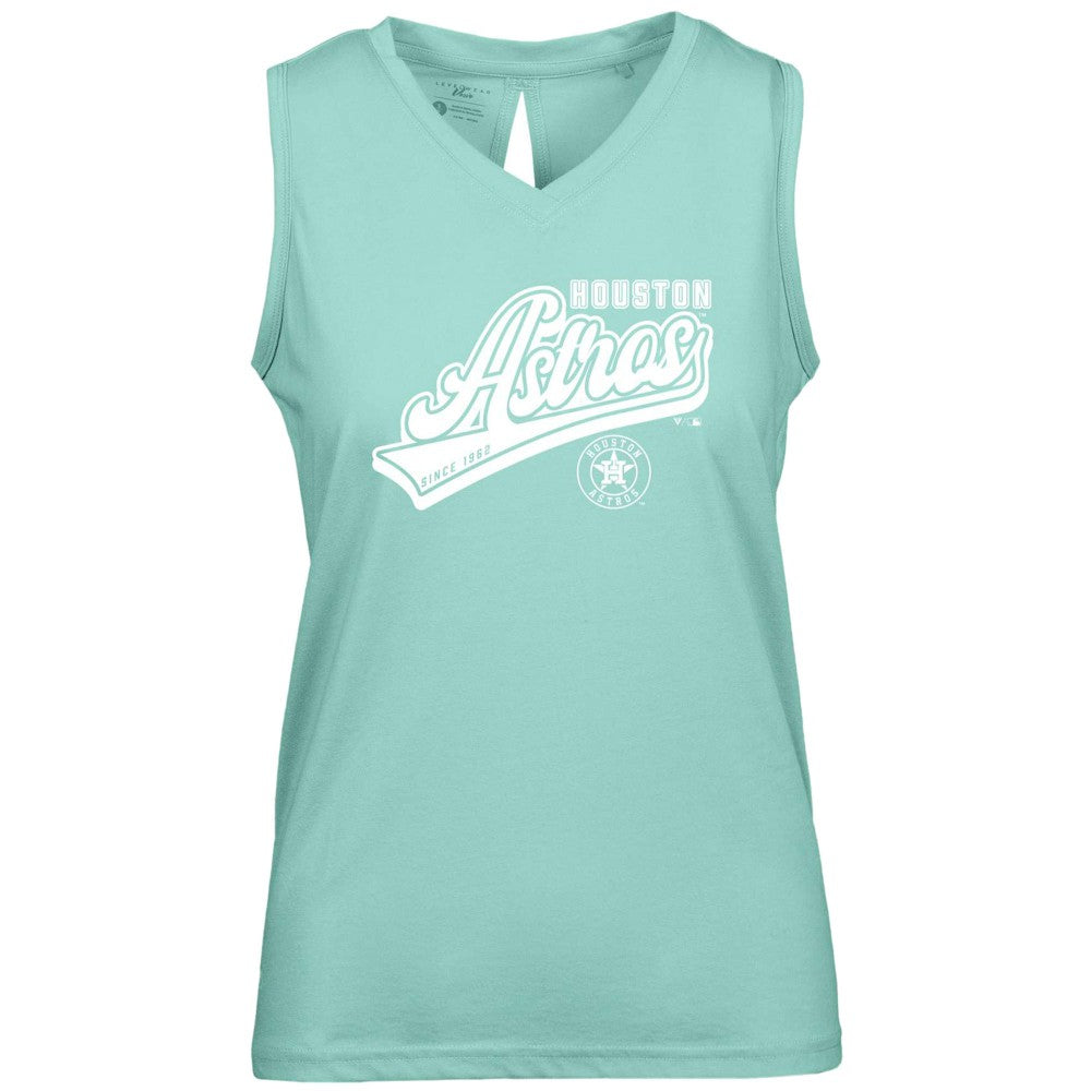 MLB Houston Astros Levelwear Women's  Paisley Sweep V-Neck Tank Top