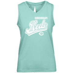MLB Cincinnati Reds Levelwear Women's  Paisley Sweep V-Neck Tank Top