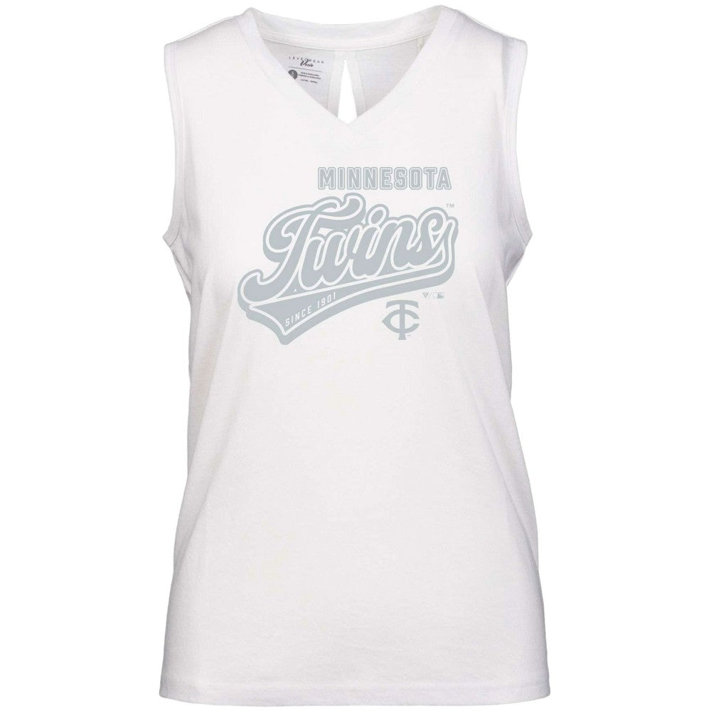 MLB Minnesota Twins Levelwear Women's  Paisley Sweep V-Neck Tank Top