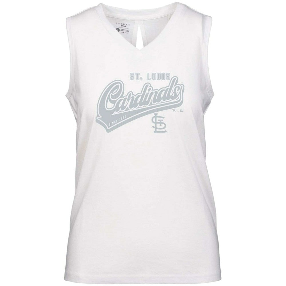 MLB St. Louis Cardinals Levelwear Women's  Paisley Sweep V-Neck Tank Top
