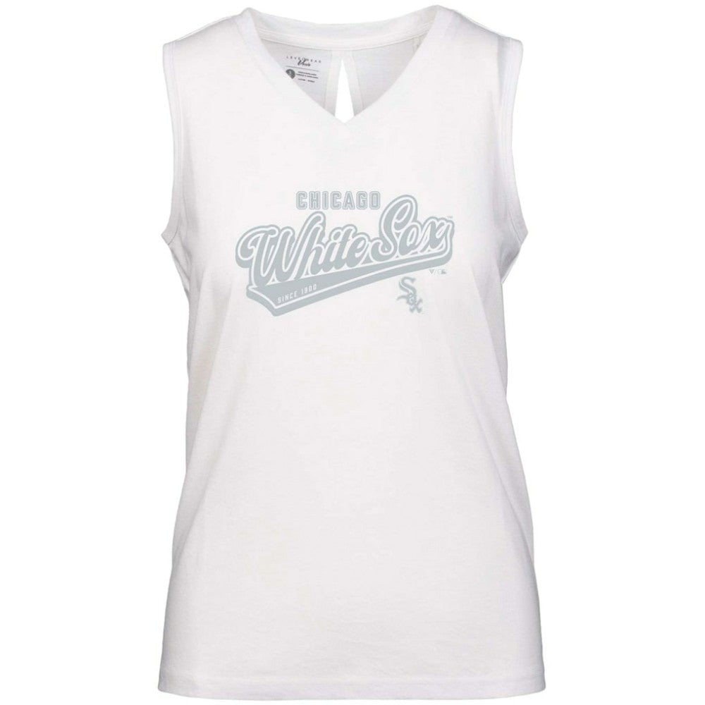 MLB Chicago White Sox Levelwear Women's  Paisley Sweep V-Neck Tank Top