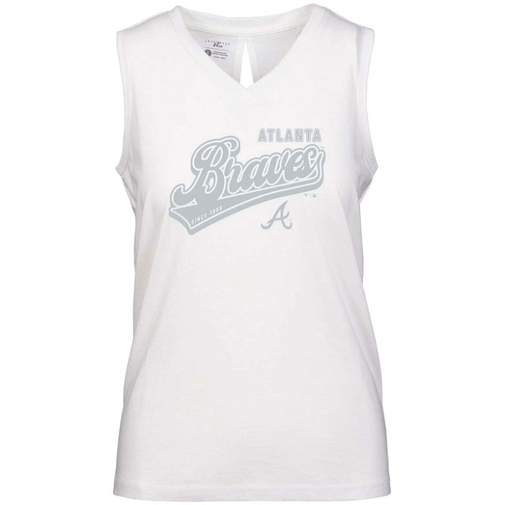 MLB Atlanta Braves Levelwear Women's  Paisley Sweep V-Neck Tank Top