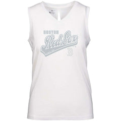 MLB Boston Red Sox Levelwear Women's  Paisley Sweep V-Neck Tank Top