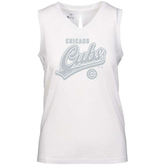 MLB Chicago Cubs Levelwear Women's  Paisley Sweep V-Neck Tank Top