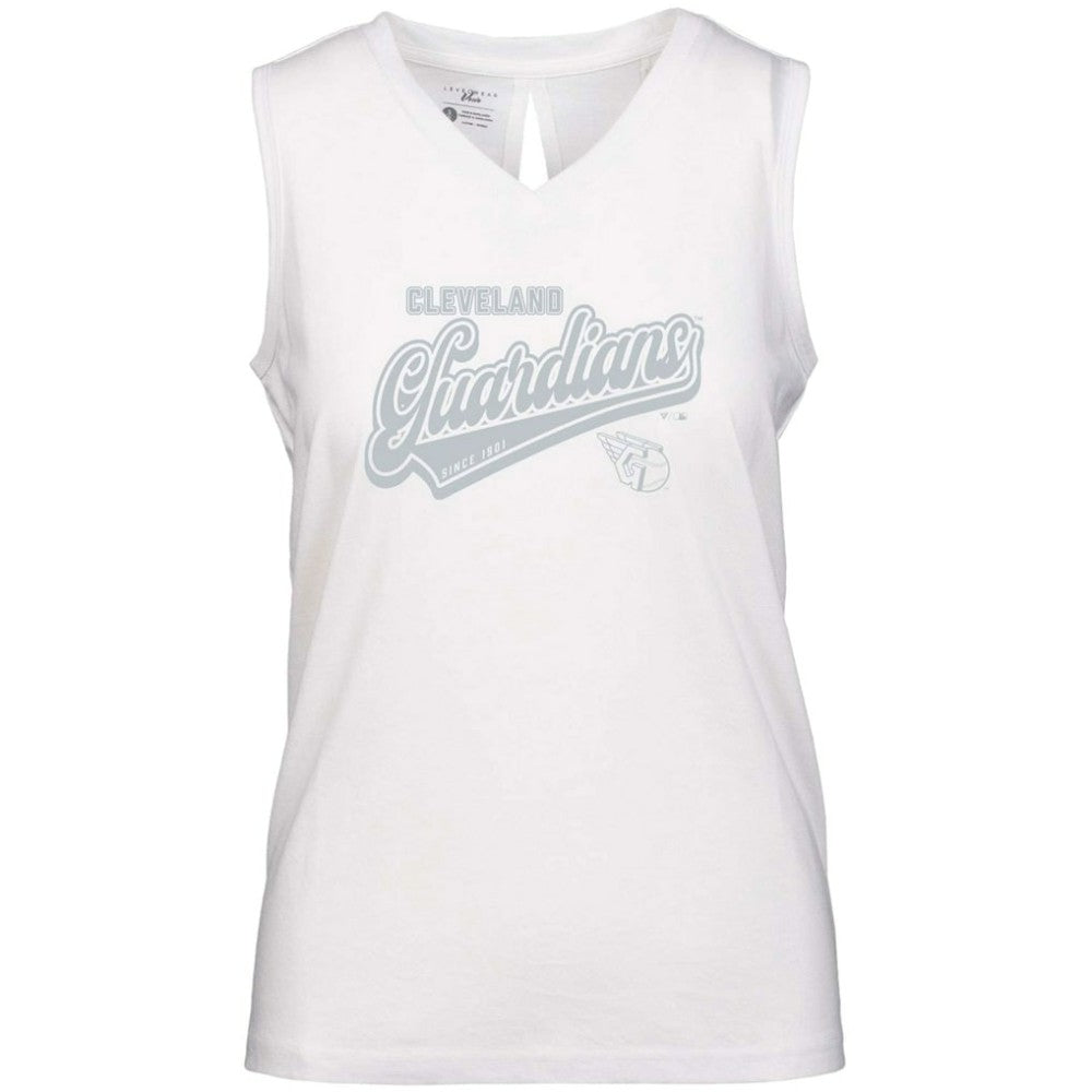MLB Cleveland Guardians Levelwear Women's  Paisley Sweep V-Neck Tank Top