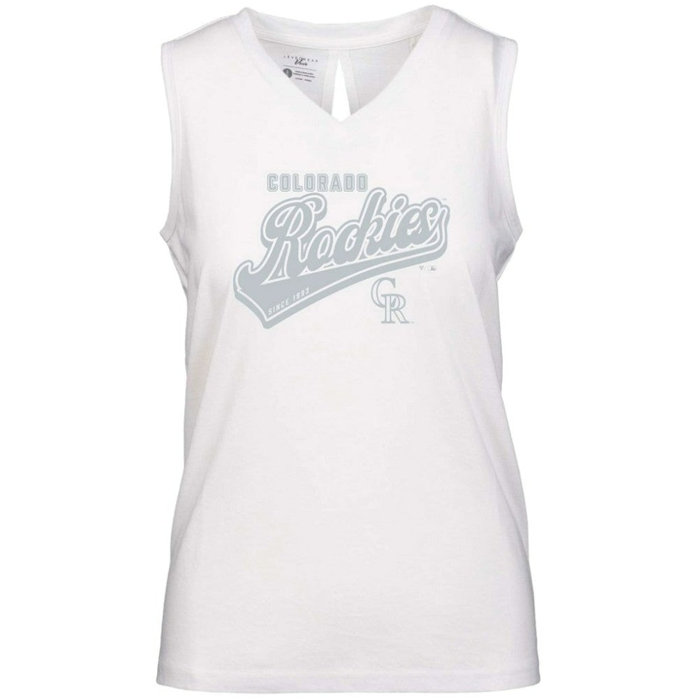 MLB Colorado Rockies Levelwear Women's  Paisley Sweep V-Neck Tank Top