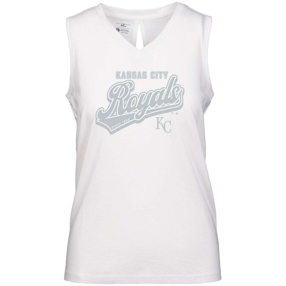 MLB Kansas City Royals Levelwear Women's  Paisley Sweep V-Neck Tank Top