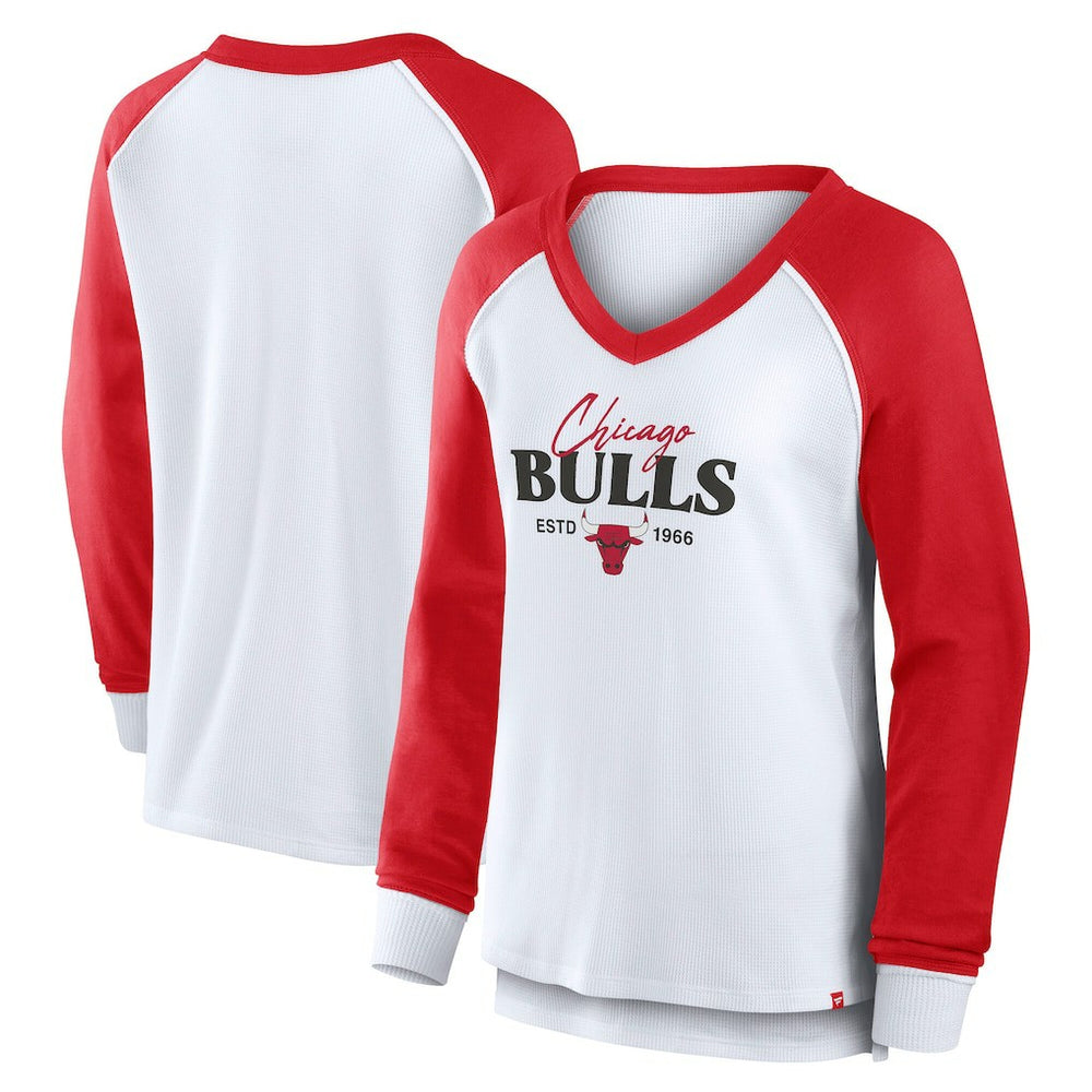 NBA Chicago Bulls Women's Open Lane Waffle Long Sleeve V-Neck T-Shirt sale