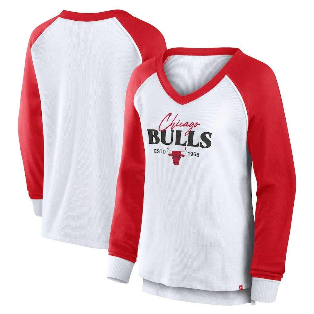 NBA Chicago Bulls Women's Open Lane Waffle Long Sleeve V-Neck T-Shirt sale
