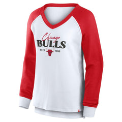 NBA Chicago Bulls Women's Open Lane Waffle Long Sleeve V-Neck T-Shirt sale