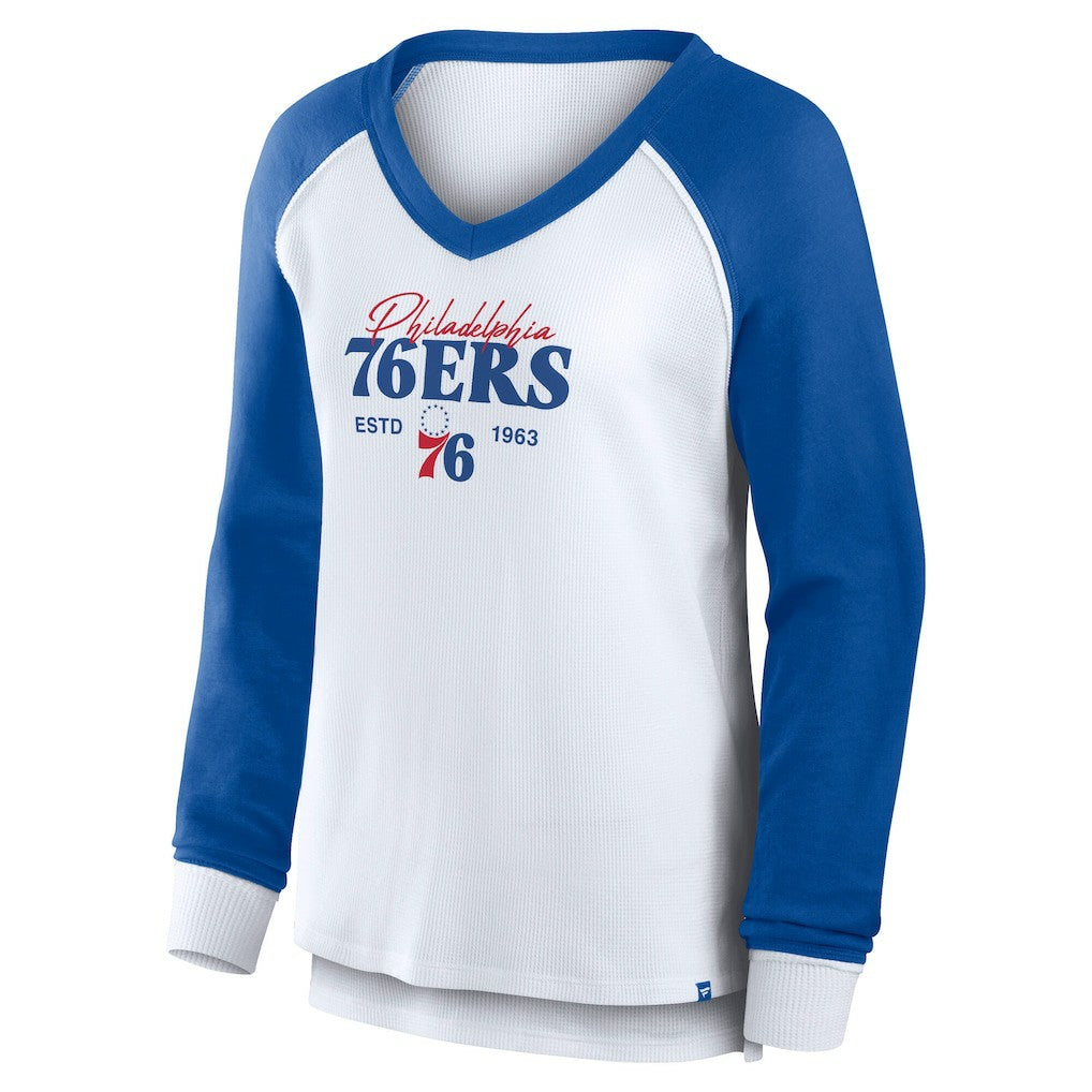 NBA Philadelphia 76ers Women's Open Lane Waffle Long Sleeve V-Neck T-Shirt