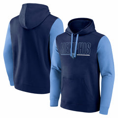 NBA Memphis Grizzlies Logo Athletic Outline Colorblock Pullover Hoodie
