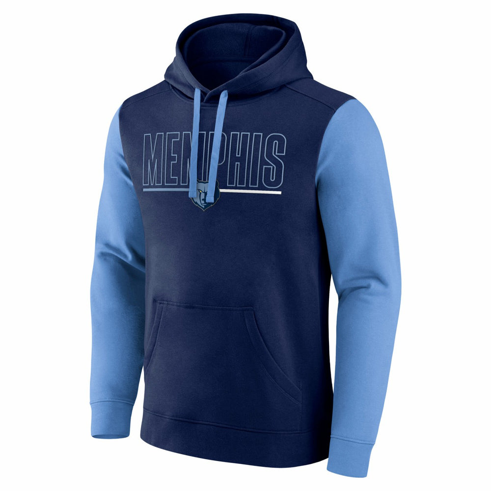 NBA Memphis Grizzlies Logo Athletic Outline Colorblock Pullover Hoodie