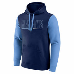 NBA Memphis Grizzlies Logo Athletic Outline Colorblock Pullover Hoodie