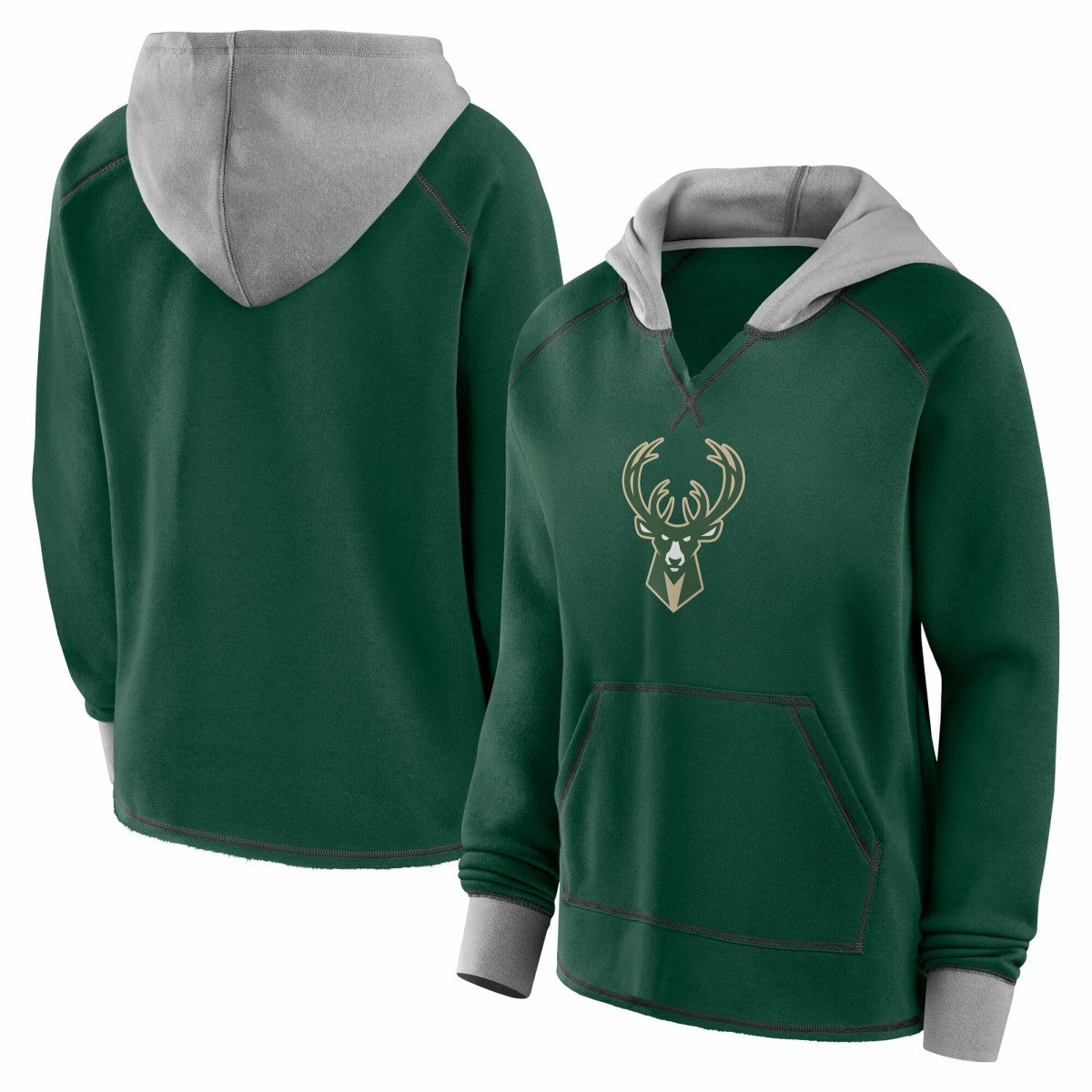NBA Milwaukee Bucks Logo Athletic Women's Boom Pullover Hoodie