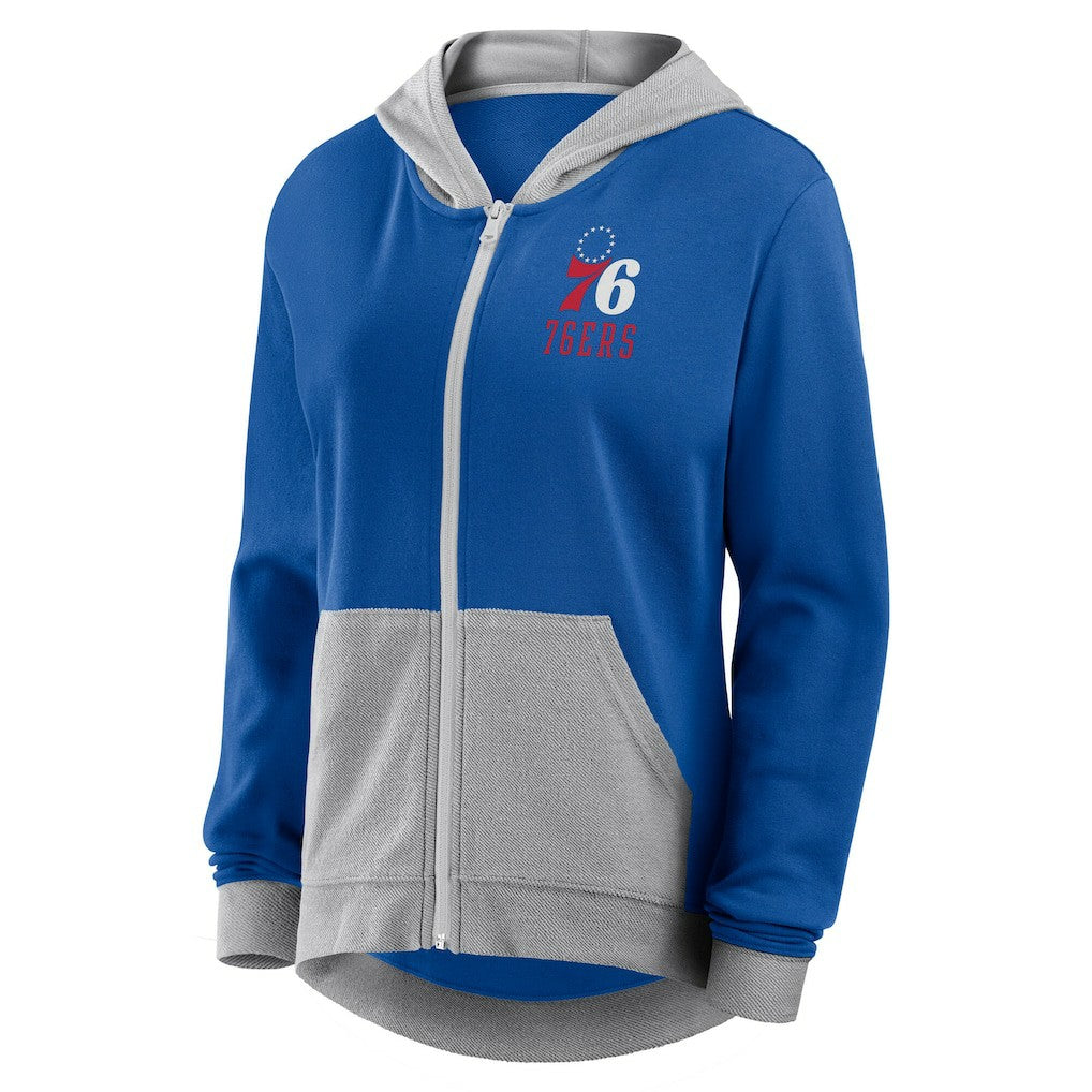 NBA Philadelphia 76ers Logo Athletic Women's Hit It French Terry Full-Zip Hoodie