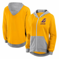 NBA Los Angeles Lakers Logo Athletic Women's Hit It French Terry Full-Zip Hoodie