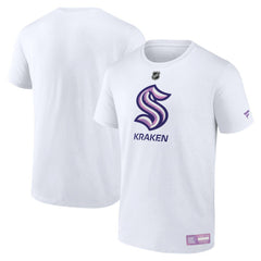 NHL White Seattle Kraken Fanatics 2024 Hockey Fights Cancer T-Shirt
