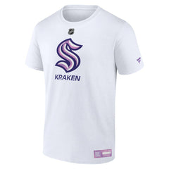 NHL White Seattle Kraken Fanatics 2024 Hockey Fights Cancer T-Shirt