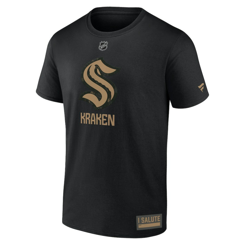 NHL Black Seattle Kraken Fanatics 2024 Military Appreciation T-Shirt