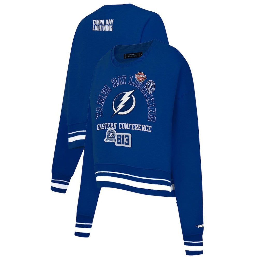 NHL Blue Tampa Bay Lightning Pro Standard Women's Area Code Cropped Pullover Sweatshirt