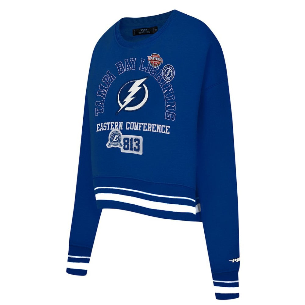 NHL Blue Tampa Bay Lightning Pro Standard Women's Area Code Cropped Pullover Sweatshirt