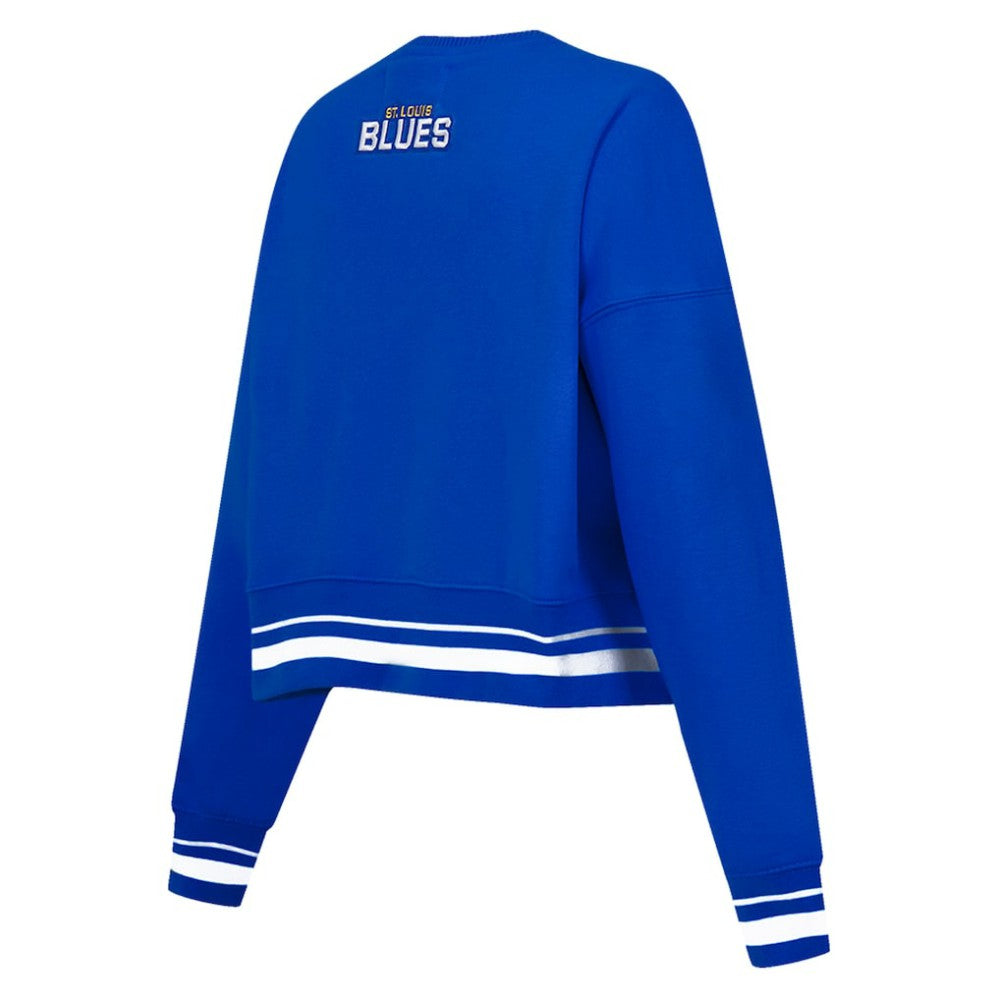 NHL Blue St. Louis Blues Pro Standard Women's Area Code Cropped Pullover Sweatshirt